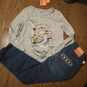 Gymboree Gray and Blue Kids Matching Set 5/6
